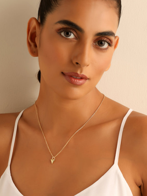 Smooth Heart Gold Plated Necklace