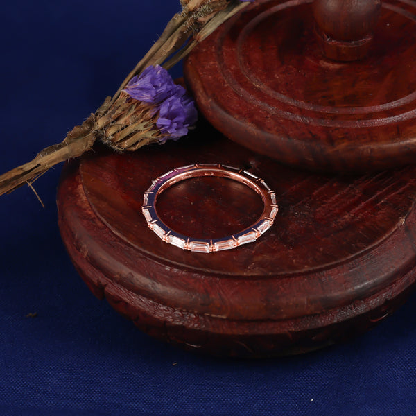 925 SILVER ETERNITY BAND ROSE GOLD RING