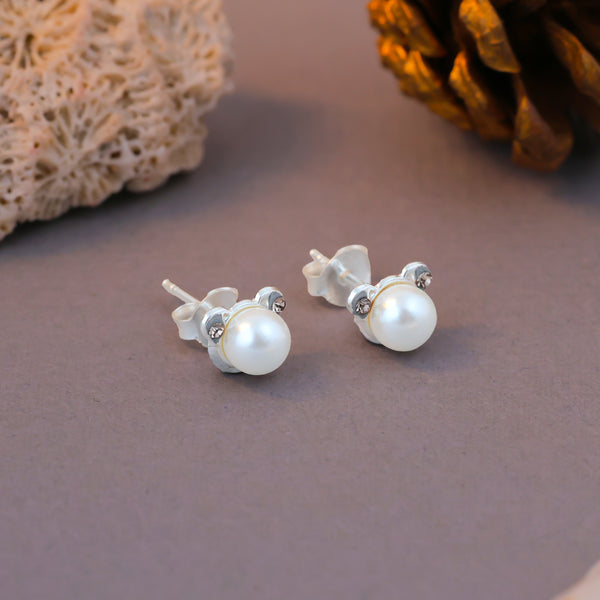 Aurora Pearl Accent Stud Earrings