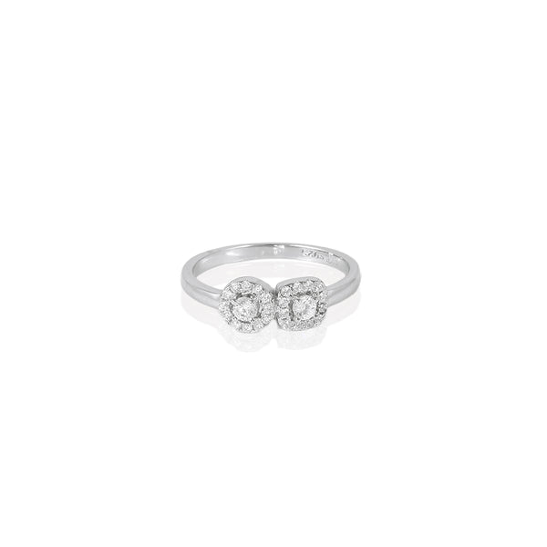 925 SIILVER TWIN STONE RING