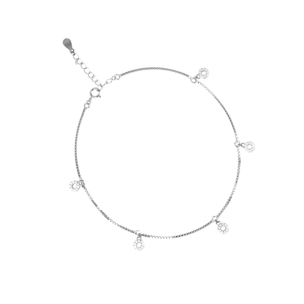 Twinkle Disc Women’s Silver Anklet