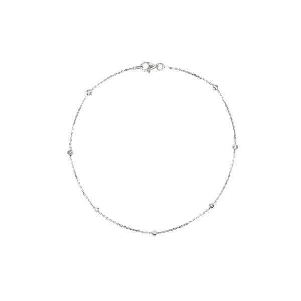Minimal Bead Chain Women’s Silver Anklet