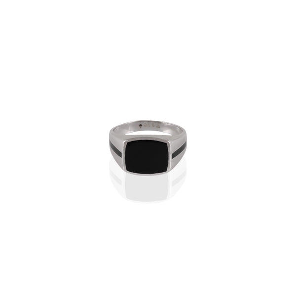 Obsidian Crest Signet Ring