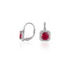 Crimson Halo Diamond Stud Earrings