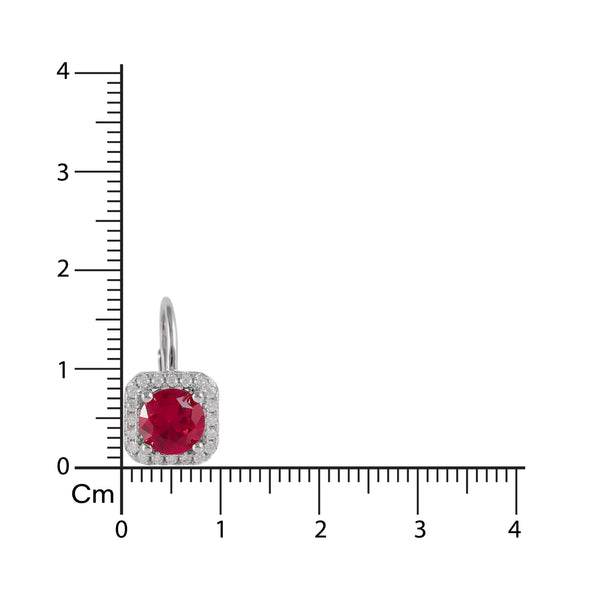 Crimson Halo Diamond Stud Earrings