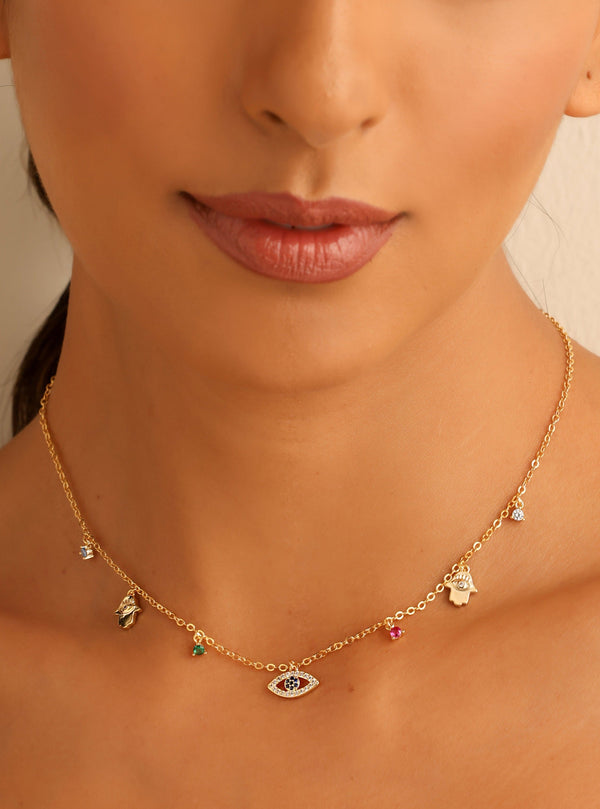 Aqeek Evil Eye Charms Necklace