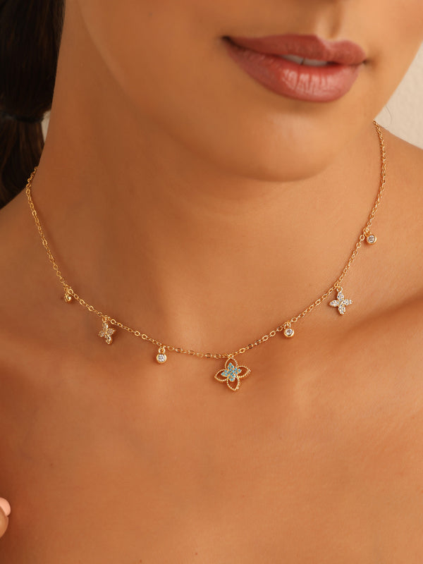 Glamorous Clover Charms Necklace