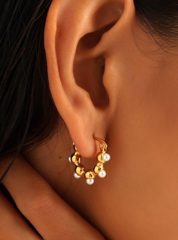 Mykonos Pearl Hoops