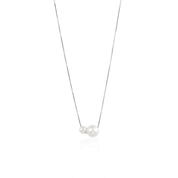 925 Silver Dual Pearl Necklace