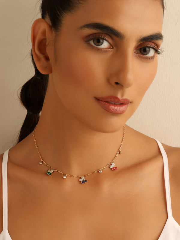 Colorful Butterfly Charms Necklace