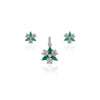 925 SILVER EMRALD BLOOM PENDAL SET