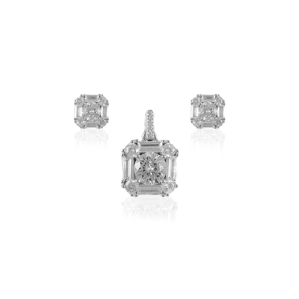 925 SILVER RECTANGULAR PENDAL SET