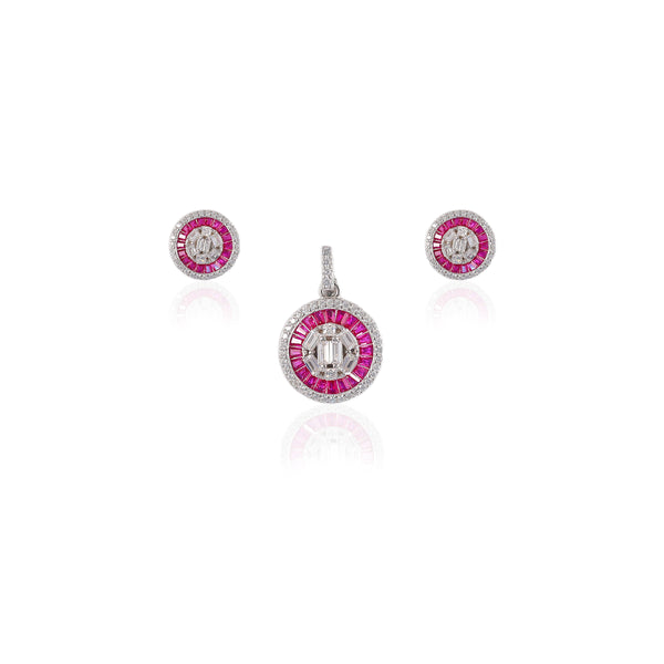 925 SILVER ROUND PENDANT SET