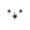925 SILVER GREEN STONE PENSAL SET