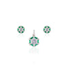 925 SILVER EMERALD ENCLAVE PENDAL SET