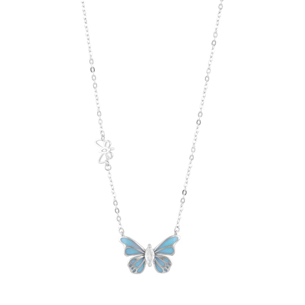 BLUE BUTTERFLY CHARM NECKLACE