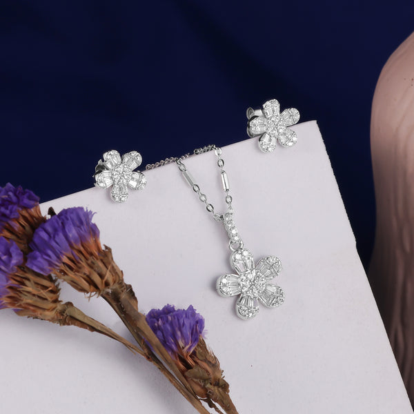 925 SILVER PETAL SHAPE PENDAL SET