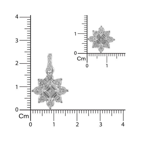 925 SILVER SQUARE CUT PENDAL SET