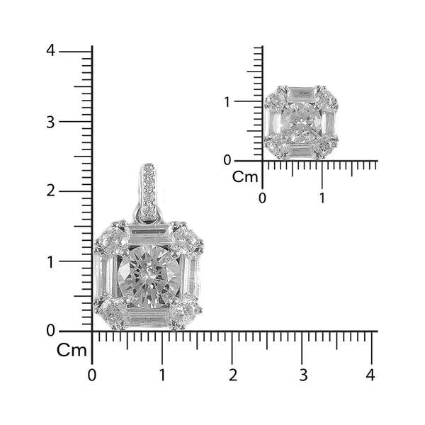 925 SILVER RECTANGULAR PENDAL SET