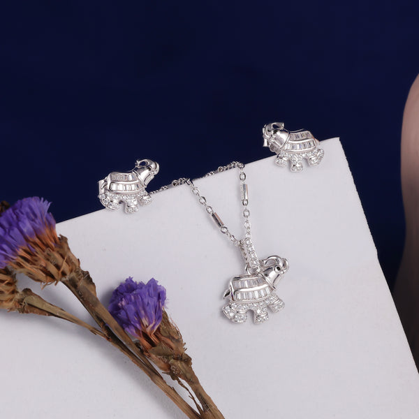 925 SILVER ELEPHANT PENDANT SET