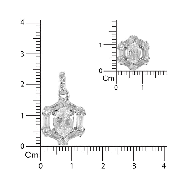 925 SILVER HEXAGONAL PENDAL SET