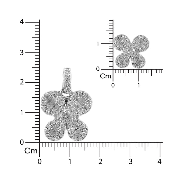 925 SILVER FOUR PETAL PENDAL SET