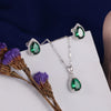925 SILVER EMERALD DEWDROP PENDAL SET