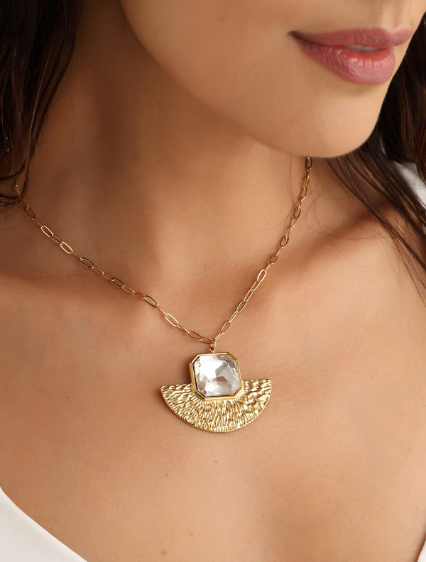 Vintage Hammered Pendant Necklace