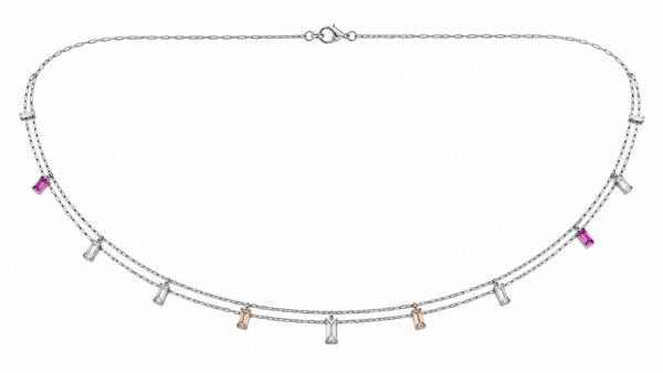 Elegant Dual Chain Geometric Gemstone Waist Chain