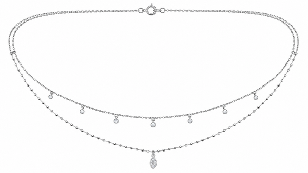 LAYERED SILVER CRYSTAL WAIST BELLY CHAIN