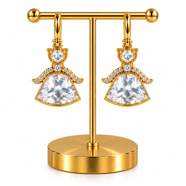 Graceful Bell-Cut Moissanite Drop Earrings