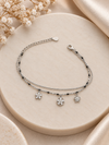 Floral Charm Double-Layer 92.5 Silver Bracelet