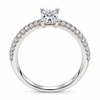Princess Cut Moissanite Solitaire Ring with Side Stones
