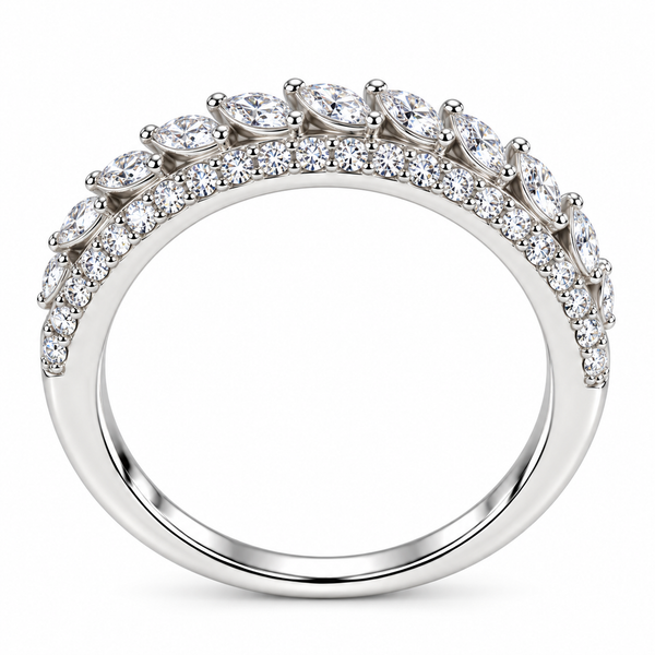 Marquise Cut Moissanite Cluster Diamond Ring