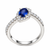 Blue Sapphire Moissanite Halo Ring