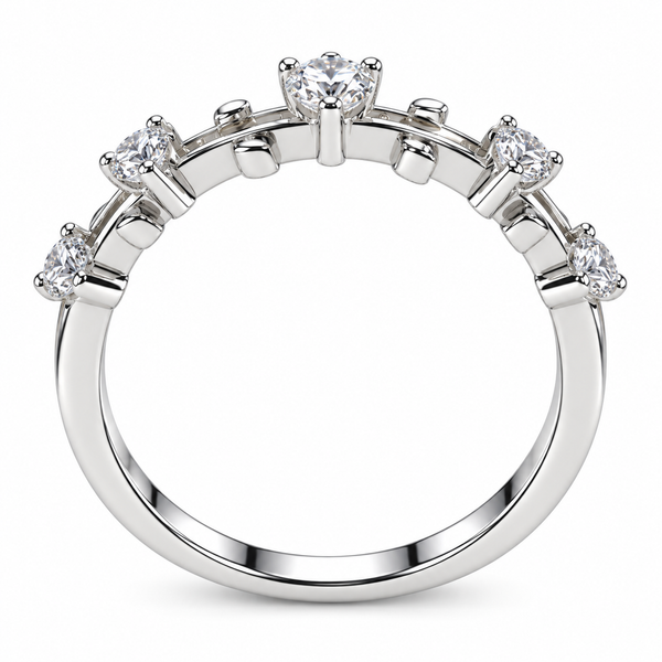 Five Stone Moissanite Diamond Band Ring