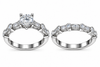 Elegant Solitaire & Diamond Band Ring Pair