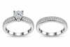 Sparkling Solitaire & Pavé Stone Ring Pair