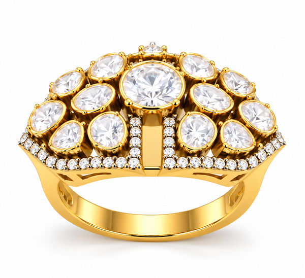 Classic Round-Cut Moissanite Halo Ring – Premium 92.5 Hallmarked Silver