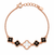 Rose Gold Black & Pearl Clover Bracelet