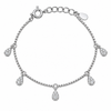 Dazzling Teardrop Charm 92.5 Silver Bracelet