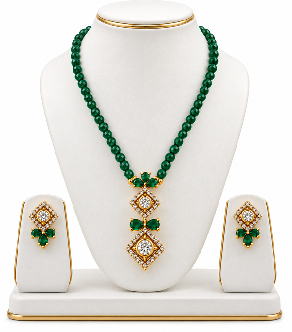 Emerald Green Moissanite Pendant Set in 92.5 Sterling Silver