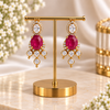Ruby Radiance Moissanite Chandelier Earrings