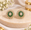 Emerald Floral Moissanite Statement Earrings