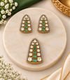 Emerald Green Moissanite Pendant & Earring Set in 92.5 Silver