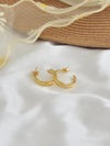 Engraved Leaf Hoop Earrings