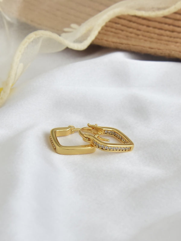 Mini Rhombus Hoop Earrings