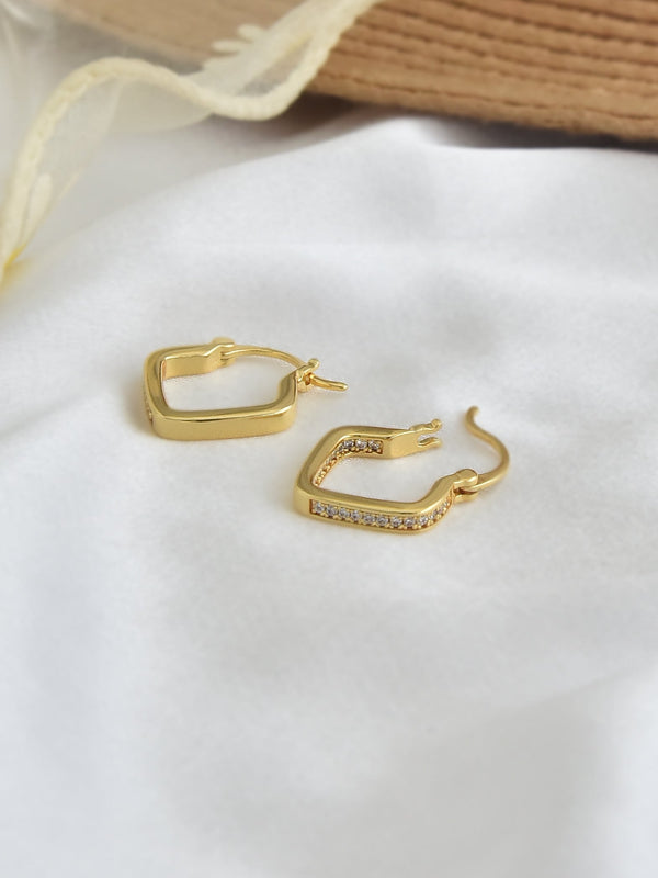 Mini Rhombus Hoop Earrings