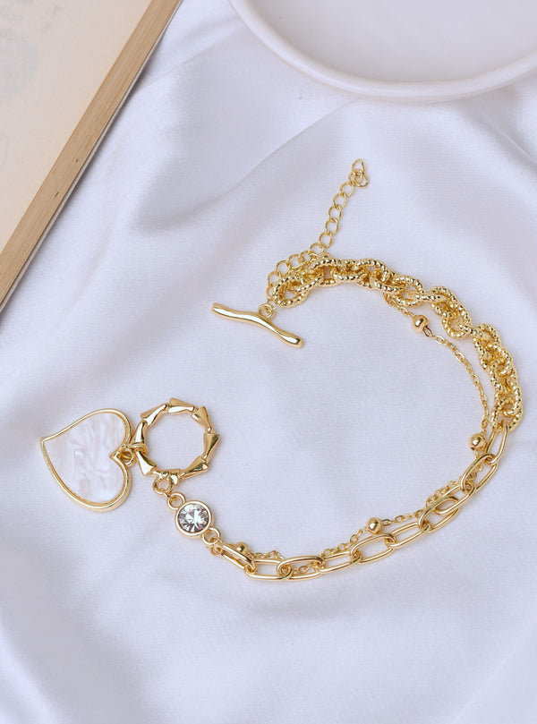 Statement Heart Layered Bracelet