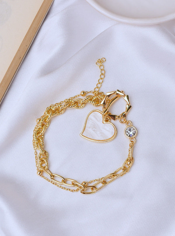 Statement Heart Layered Bracelet